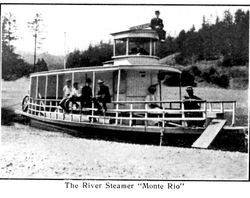 River Steamer "Monte Rio," from postcard booklet of Monte Rio on the Russian River, California, about 1900