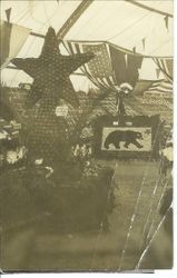 1910 Gravenstein Apple Show displays in foreground Vine Hill, with star made of whole and dried apples