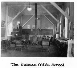 Interior of Duncans Mills School in Duncans Mills, California