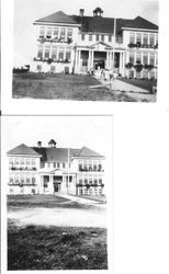 Group of girls assembled in front of the Sebastopol Grammar School, about 1920
