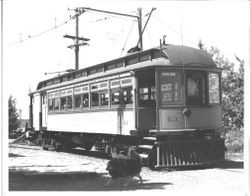 P&SR car #63 on electric tracks