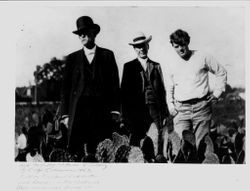 Edgar Lucien Larkin, Luther Burbank and Jack London among cactus at Burbank Gardens in Santa Rosa, 1903