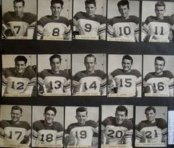 Analy High School Tigers football team of fall 1950 with individual pictures of team members in uniform