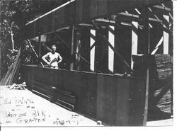 Ed Wirts working on the construction of the Graton Union Block building, the first commercial building in Graton, about 1907 or 1908