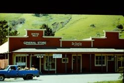 Duncans Mills General Store, Anemone Culinary, and De Carly store since 1883, April 1983