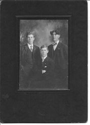 Three sons of Benjamin Rowe Kingwell--Frank (Francis B.), Rowe (John Rowe) and Leslie (Alfred Leslie) Kingwell, December 25, 1910