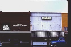 Stores along east side of the 100 block of North Main Street, Sebastopol, California, 1977