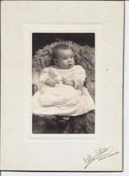 Portrait of Ethel M. Sharp in 1907 at age five months