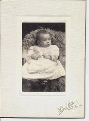 Portrait of Ethel M. Sharp in 1907 at age five months