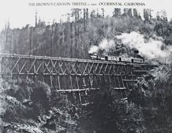 Browns Canyon Trestle in Occidental, 1900