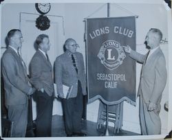 Sebastopol Lions Club members Dan Bunting, Jack St. Martin, Maury Hart and Harvey Koehn, about 1960 (Sebastopol Lions Club scrapbook photo)