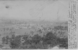 Postcard view of Graton in 1909 taken looking northwest from the Bowers Ranch near Oak Grove School- taken from the Gustafson's tank on the hill