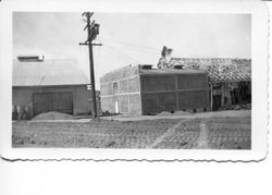 Remodeling of O. A. Hallberg & Sons apple dryer/dehydrator at Graton Road and Bowen Street in Graton, California, 1944