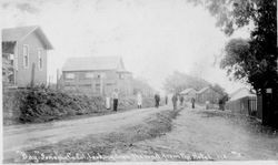 Looking down the road from the Hotel, 'Bay,' Sonoma Co Cal