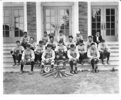 Analy Union High School baseball team in 1927 on the steps of Analy Gym