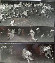Analy High School football, fall, 1951--the Analy bench during a game and game with Santa Rosa