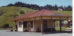 Duncans Mills train depot, Duncans Mills, California, about 1983