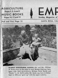 Mr. and Mrs. William M. Hotle at their farm on Bodega Highway with their grandson William Hotle Burdo