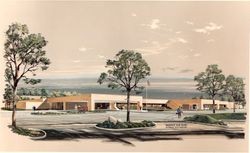 Architect's presentation of New Palm Drive Hospital, about 1970