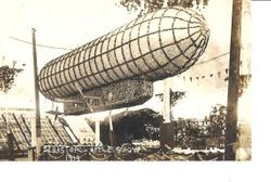 1913 Gravenstein Apple Show display of a dirigible made of apples