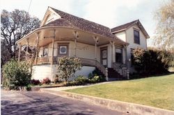 Martin Litchfield House Queen Anne at 7235 Hayden, Sebastopol, California, built in 1900, photographed about 1990