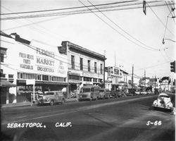 North Main Street Sebastopol looking north, about 1940