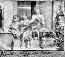 Blanche Riddell, Alice Riddell and cousin Cora Miller, about 1905