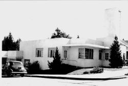 Helwig Building at 7207 Bodega Avenue (corner of North High and Bodega Avenue) in Sebastopol, California, about 1940