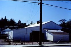 Rear of Columbo Lumber Company on South Main Street at Palm Avenue and Petaluma Avenue in Sebastopol, California, April 1978