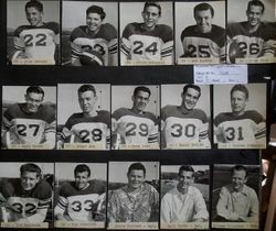 Analy High School Tigers football team of fall 1950 with individual pictures of team members in uniform