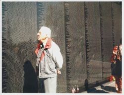 Walter Petitider of Scotts Valley, California, view the Vietnam Veterans Moving Wall and Ed Rainford's name