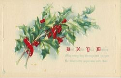 Happy New Year message with picture of holly