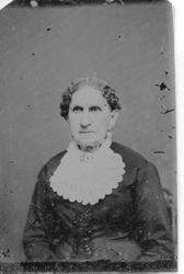 Unidentified woman (possibly friend or family member of Otis Allen family) in Victorian dress, about 1870