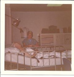 Kathy Farrar and an unidentified patient, Palm Drive Hospital