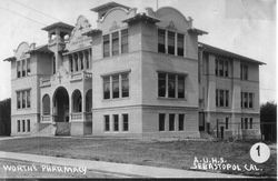 Newly constructed Analy Union High School 1909 in Sebastopol, California