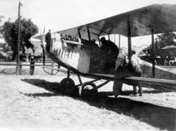 August S. Huck, Sr. during a barnstorming trip