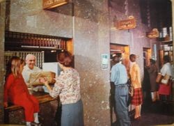 Serving Customers photo poster used as school teaching guide from the Society for Visual Education, 1965