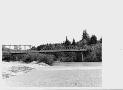 Guerneville bridge over the Russian River at Johnson's Beach, looking east from Johnson Bridge