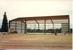 Construction of the Hallberg Fruit stand and bakery on Highway 116, Gravenstein Highway North, September, 1982