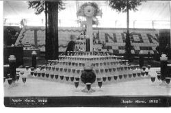 1912 Gravenstein Apple Show display of glasses of apple cider