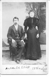 Mr. & Mrs. Ed Elliott, 1890 Edward Elliott (b 11-1855) and Elizabeth Elliott (b 4-1858) both born in England