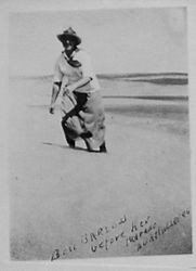 Bess Barlow at the beach, about 1911