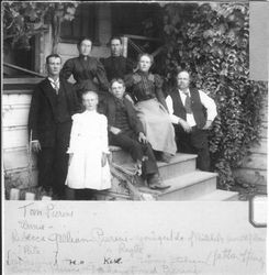 Pierini family on the steps of their house in Green Valley (Graton), California, about 1895