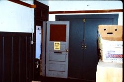 Interior of the P&SR depot (and former Clarmark Flower shop) at 261 South Main Street just prior to the restoration of the depot as the West County Museum, October 1990
