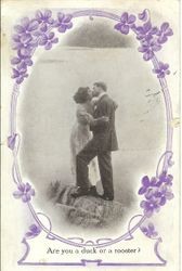 Greeting card--Picture of man and woman kissing