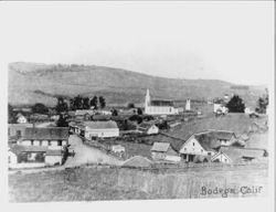 View of the town of Bodega looking north in the early 1900s