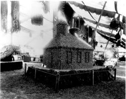1939 Gravenstein Apple Show display of Fort Ross made of apples