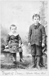 Two young unidentified boys in a studio photo, about 1879