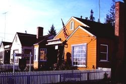 Germone's Antiques and chiropractic office on South Main Street, Sebastopol, California, 1977