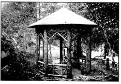 Wooden gazebo at Camp Meeker California near the Russian River